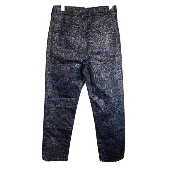 Express Jeans Pants Womens 2P Silver Metallic Coated Super High Rise Slim Ankle - Picture 2 of 11